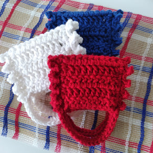 4th of July Towel Hangers- Bright Red, White, and Blue Trio