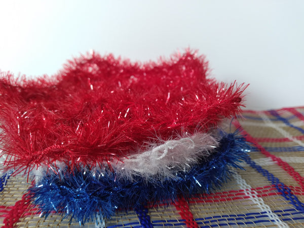 4th of July Special! Red, White, and Blue Star Scrubby Trio