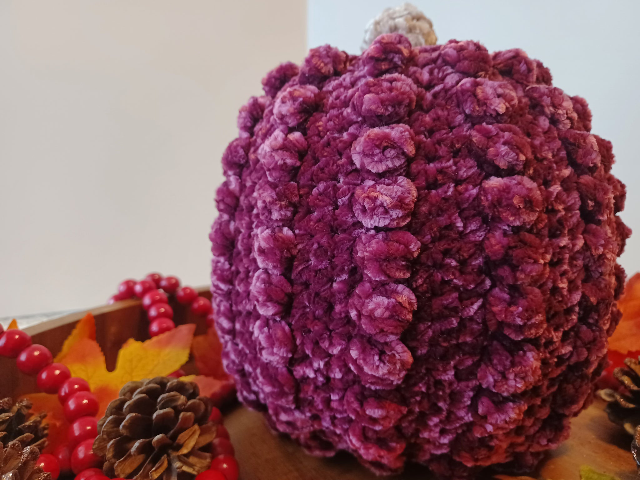 Velvet Pumpkins- Burgundy Plum